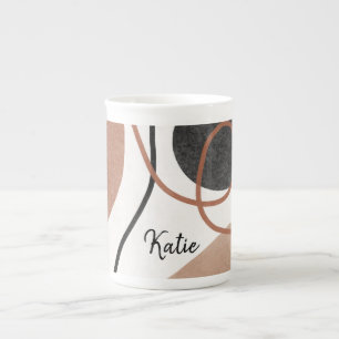 Tasse En Porcelaine Formes de forme libre Abstraites - Brown et noires