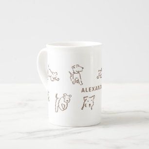 Tasse En Porcelaine Fox Terrier Personnalisé
