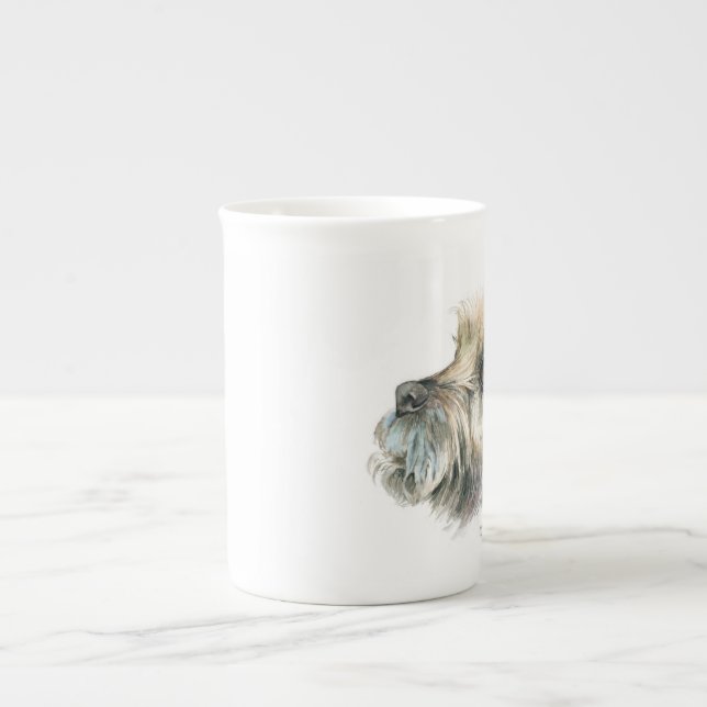 Tasse En Porcelaine Frontale Mug de Terrier - "Biscuit......" (Devant)
