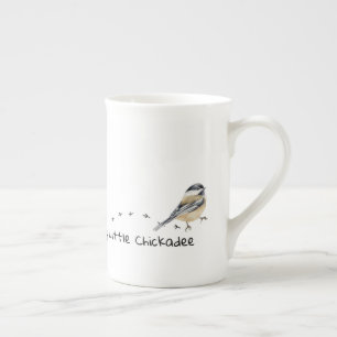 Tasse En Porcelaine Fun Chickadee mignon petit Bird Traces Mug