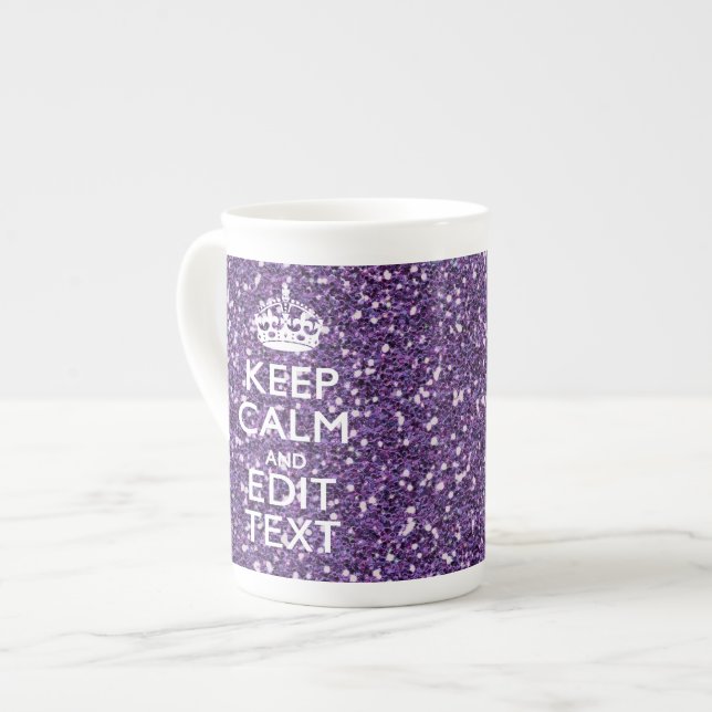 Tasse En Porcelaine Gardez le mauve calme et pourpre (Devant gauche)