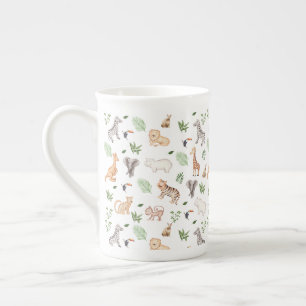 Tasse En Porcelaine gibier Animal With Jungle Tree