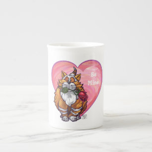 Tasse En Porcelaine Ginger Cat Saint-Valentin