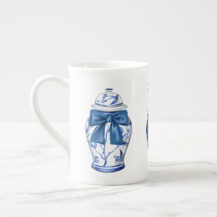 Tasse En Porcelaine Ginger Jars Bows Chinoiserie Bone China Coffee Mug
