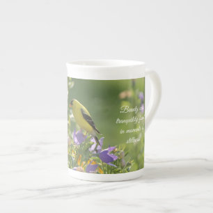 Tasse En Porcelaine Goldfinch sur Harebell Flower