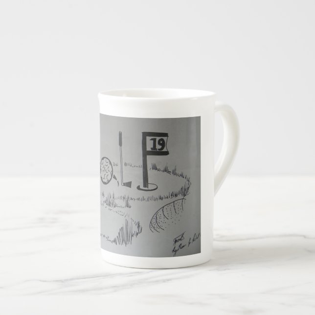 TASSE EN PORCELAINE GOLF (Devant droit)