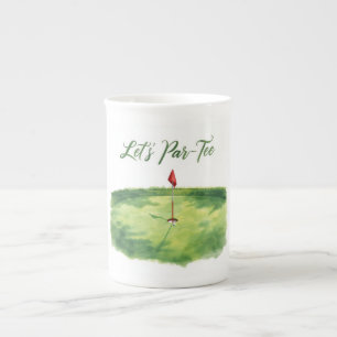 Tasse En Porcelaine Golf Faisons un Par avec un drapeau de golf sur fo