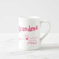 Grandma Est 20xx Coeurs et flèches roses