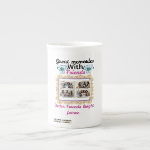 Tasse En Porcelaine Grands Souvenirs avec des Amis Cadeau Personnalisé