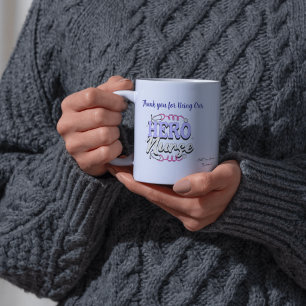Tasse En Porcelaine Gratitude Cute Nurse Blues Typographie PERSONNALIS
