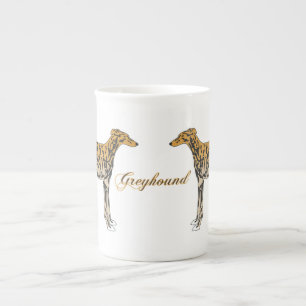 Tasse En Porcelaine Greyhound Red Brindle
