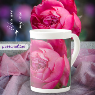 Tasse En Porcelaine Grosse rose rose