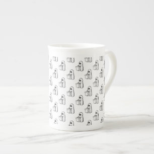 Tasse En Porcelaine Halloween, Blancs Fantômes, Tricoter Ou Traiter, B