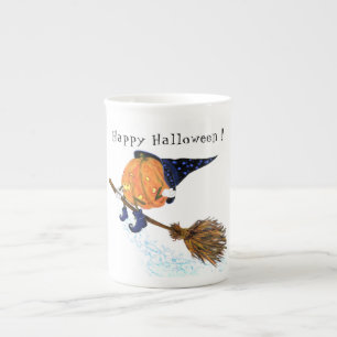 Tasse En Porcelaine Happy Halloween sorcière Citrouille Volant Chambr