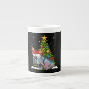 Tasse En Porcelaine Hippo Fiona Arbre de Noël Hippopotame