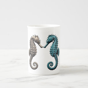 Tasse En Porcelaine Hippocampes