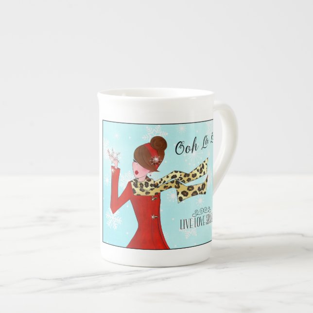 Tasse En Porcelaine HIVER DIVA - Live Love Sparkle! (Devant droit)