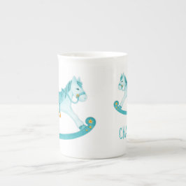 Tasse En Porcelaine Hobby cheval whimsy aquarelle aqua nom personnalis