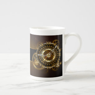 Tasse En Porcelaine Horloge Steampunk avec des engrenages anciens