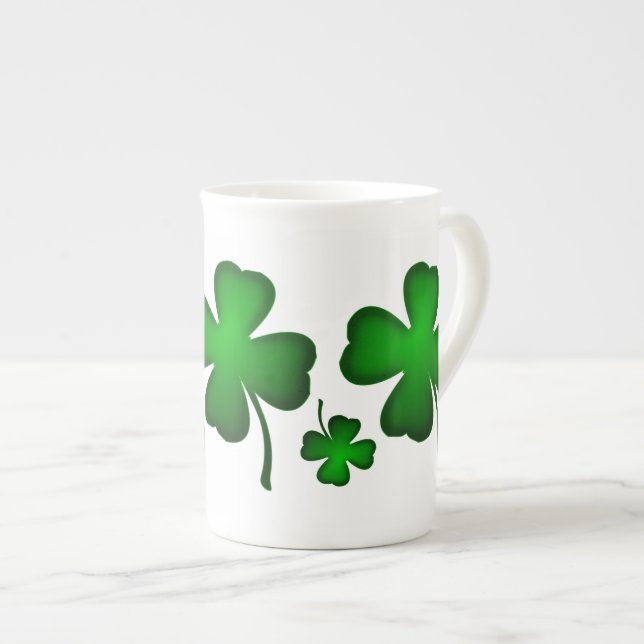Tasse En Porcelaine Housse à quatre feuilles (Devant droit)