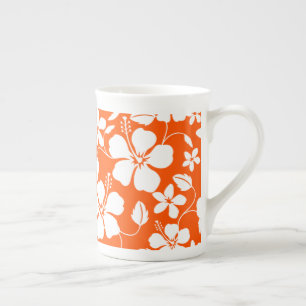 TASSE EN PORCELAINE HULA HAÏIENNE (HIBISCUS) ORANGE