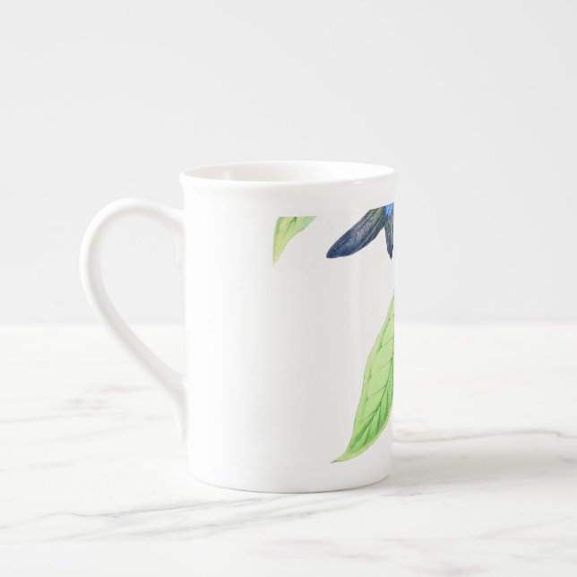 Tasse En Porcelaine Humingbird Et Hybiscus (Gauche)