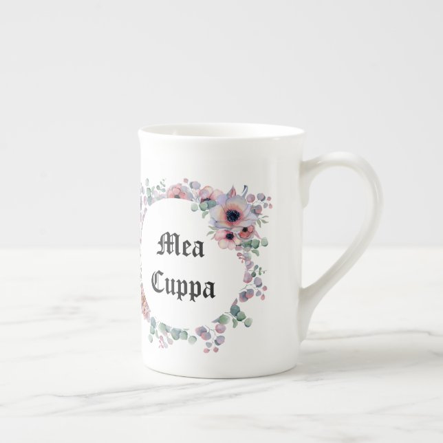 Tasse En Porcelaine Humoristique Floral Catholique Mea Cuppa (Droite)