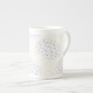 Tasse En Porcelaine Hydrangeas violettes en contour