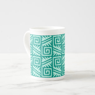 Tasse En Porcelaine Ikat Aztec Motif - Turquoise et Aqua