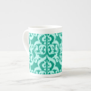 Tasse En Porcelaine Ikat Moorish Damask - paon et aqua