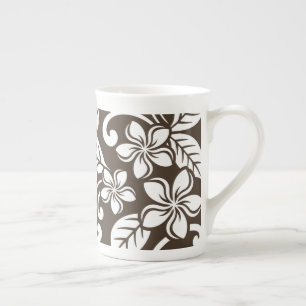 TASSE EN PORCELAINE ÎLE PLUMERIA (CAFÉ BROWN)