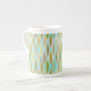 Tasse En Porcelaine Impression à ruban du milieu du siècle - blues e