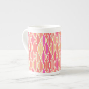 Tasse En Porcelaine Impression du ruban du milieu du siècle - rose, co