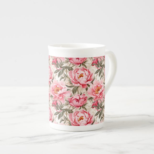 Tasse En Porcelaine Impression florale (Devant droit)