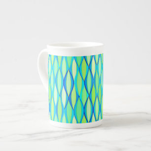 Tasse En Porcelaine Impression ruban milieu du siècle - turquoise et l