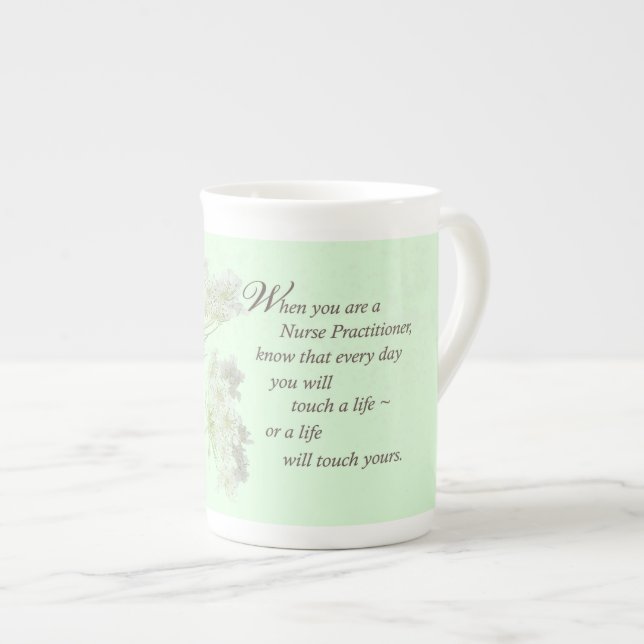 Tasse En Porcelaine Infirmière praticien Touch Vies Fleur sauvage (Devant droit)