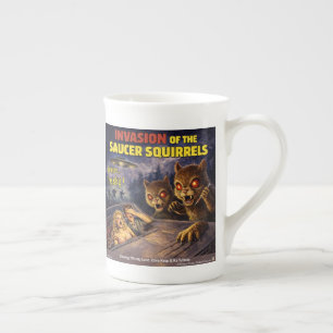 Tasse En Porcelaine Invasion des Écureuils Soucoupes Parodie