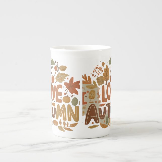 Tasse En Porcelaine J'aime l'automne (Devant)