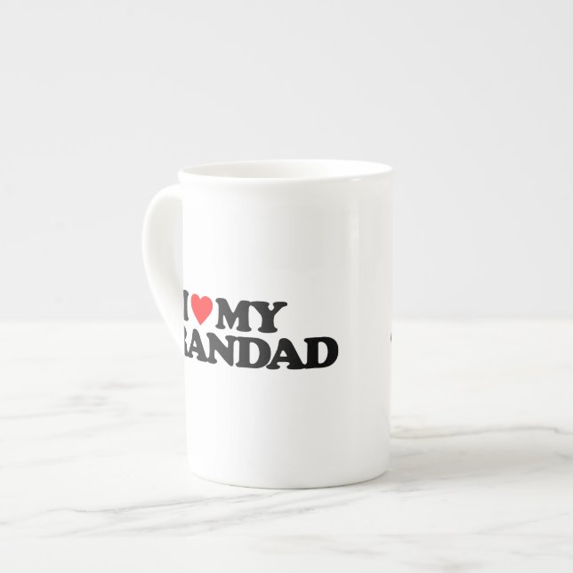 TASSE EN PORCELAINE J'AIME MON PAPY (Devant gauche)