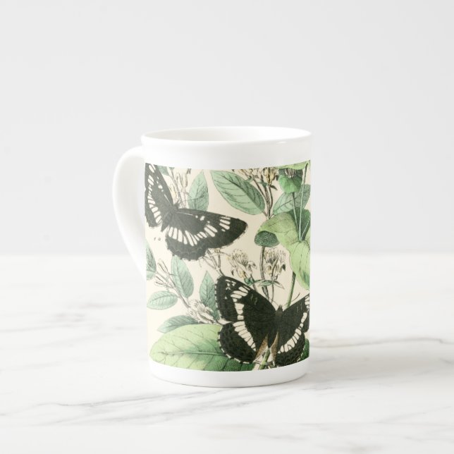 Tasse En Porcelaine Jardin des papillons et des fleurs (Devant gauche)