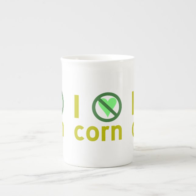 Tasse En Porcelaine Je déteste le maïs (Devant)