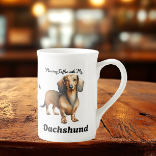 Tasse En Porcelaine Joli Dachshund Brun Personnaliser
