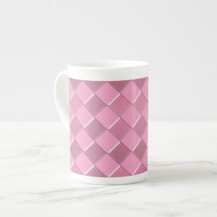 Tasse En Porcelaine Joli motif carré rose