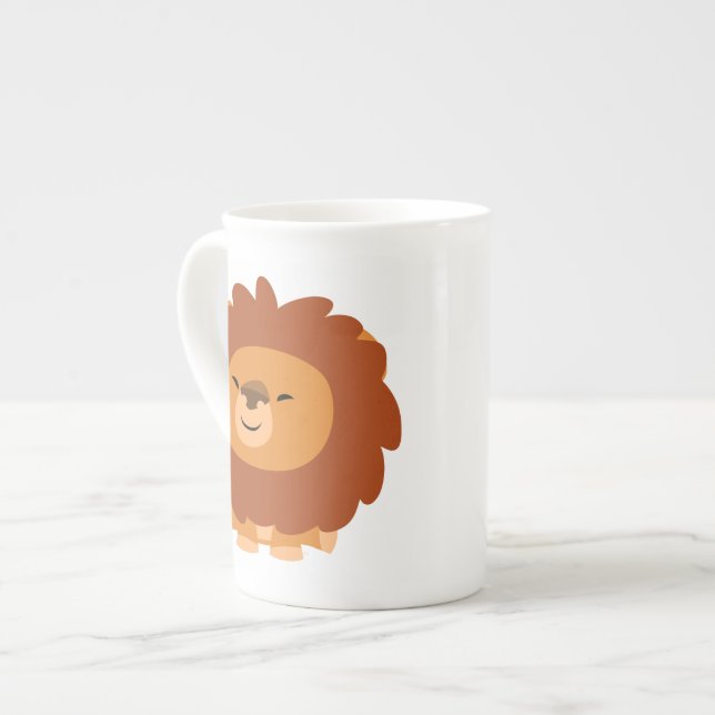 Tasse En Porcelaine Jolie caricature Lion Bone China Mug (Devant gauche)
