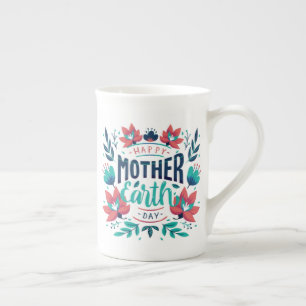 Tasse En Porcelaine Jour des terres mère dessiné à la main Design-2318