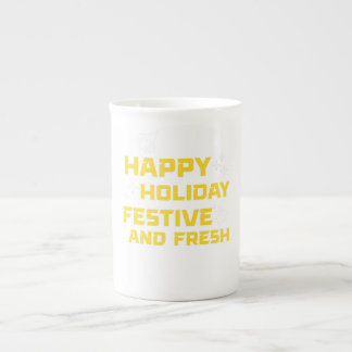 Tasse En Porcelaine Joyeuses Fêtes, Festif et Frais