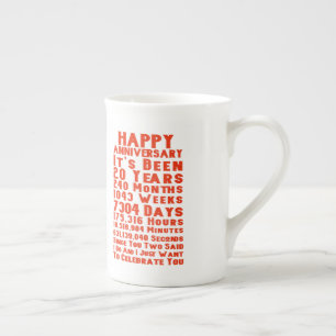 Tasse En Porcelaine Joyeux 20e anniversaire pour vous deux