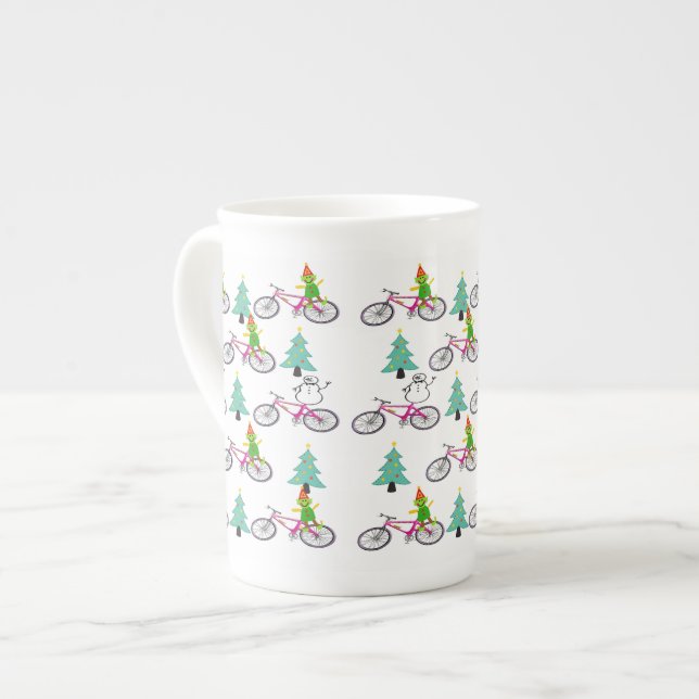 Tasse En Porcelaine Joyeux arbres de Noël, Elfe (Devant gauche)