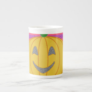 Tasse En Porcelaine Joyeux Halloween Citrouille Orange Moderne Géante