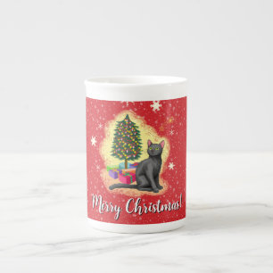 Tasse En Porcelaine Joyeux Noël Chat